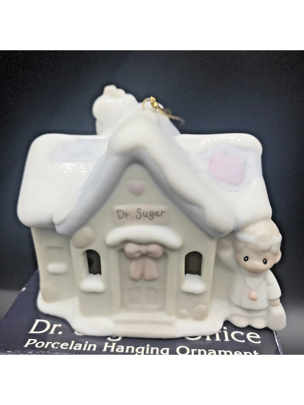 Precious Moments Sugar Town Dr. Sugar's Office Christmas Ornament Vtg Enesco Box